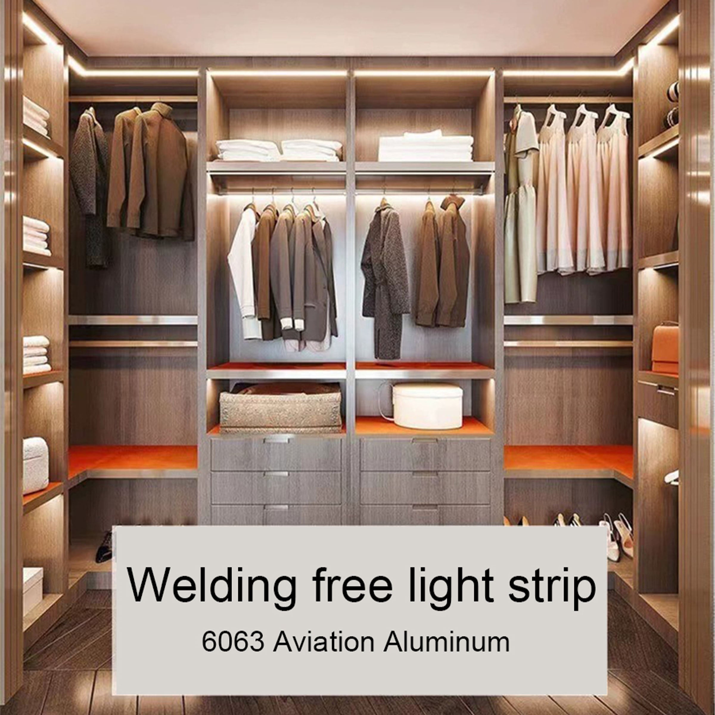 LED Light profile Welding-free slotted light aluminum material (with lamp strip) CH4-AL107-Grey-3m/length-3000k -  Hangers | رافعة خزانة الملابس لتركيب اللوحة - ebarza Furniture UAE | Shop Modern Furniture in Abu Dhabi & Dubai - مفروشات ايبازرا في الامارات | تسوق اثاث عصري وديكورات مميزة في دبي وابوظبي