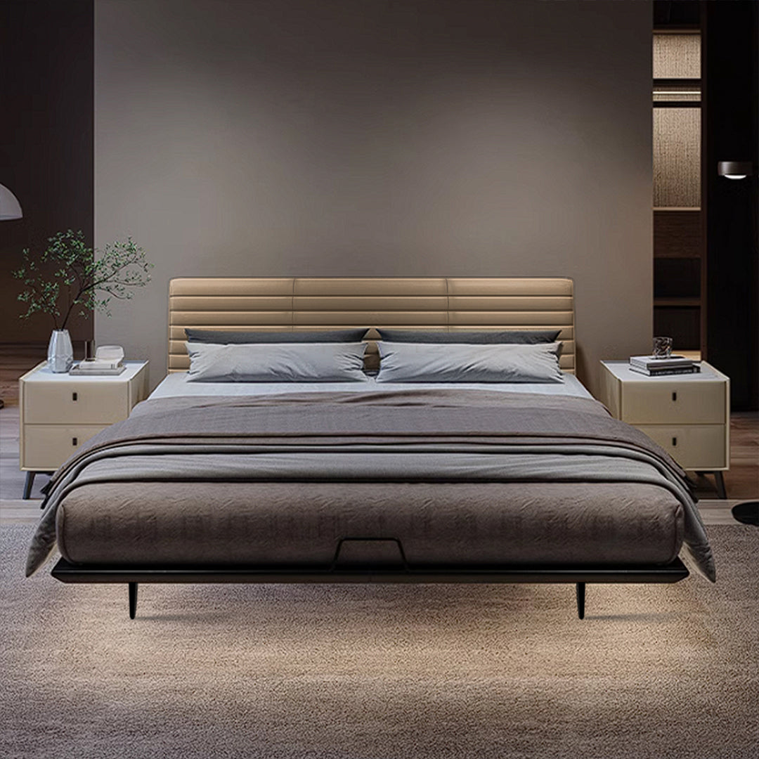 First Layer Leather Bed K2190 -  Bedsteads - ebarza Furniture UAE | Shop Modern Furniture in Abu Dhabi & Dubai - مفروشات ايبازرا في الامارات | تسوق اثاث عصري وديكورات مميزة في دبي وابوظبي