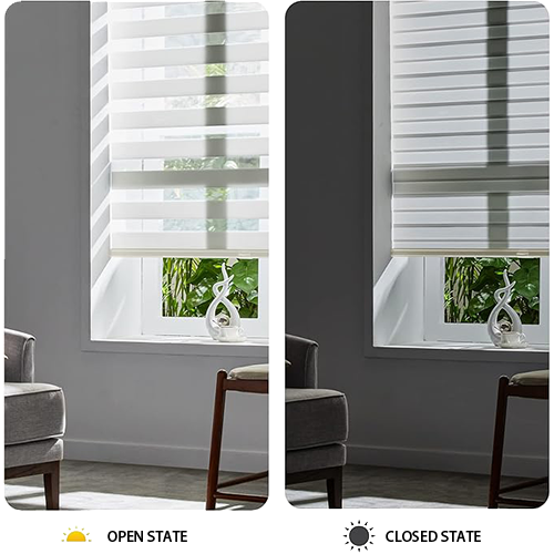 Zebra Blinds - Small BK18804-Small 110cm -  Curtains & Drapes - ebarza Furniture UAE | Shop Modern Furniture in Abu Dhabi & Dubai - مفروشات ايبازرا في الامارات | تسوق اثاث عصري وديكورات مميزة في دبي وابوظبي