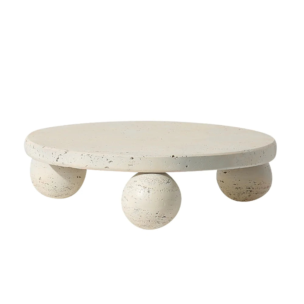 Beige Resin Pedestal - B Fc-Sz2187B -  Trays - ebarza Furniture UAE | Shop Modern Furniture in Abu Dhabi & Dubai - مفروشات ايبازرا في الامارات | تسوق اثاث عصري وديكورات مميزة في دبي وابوظبي