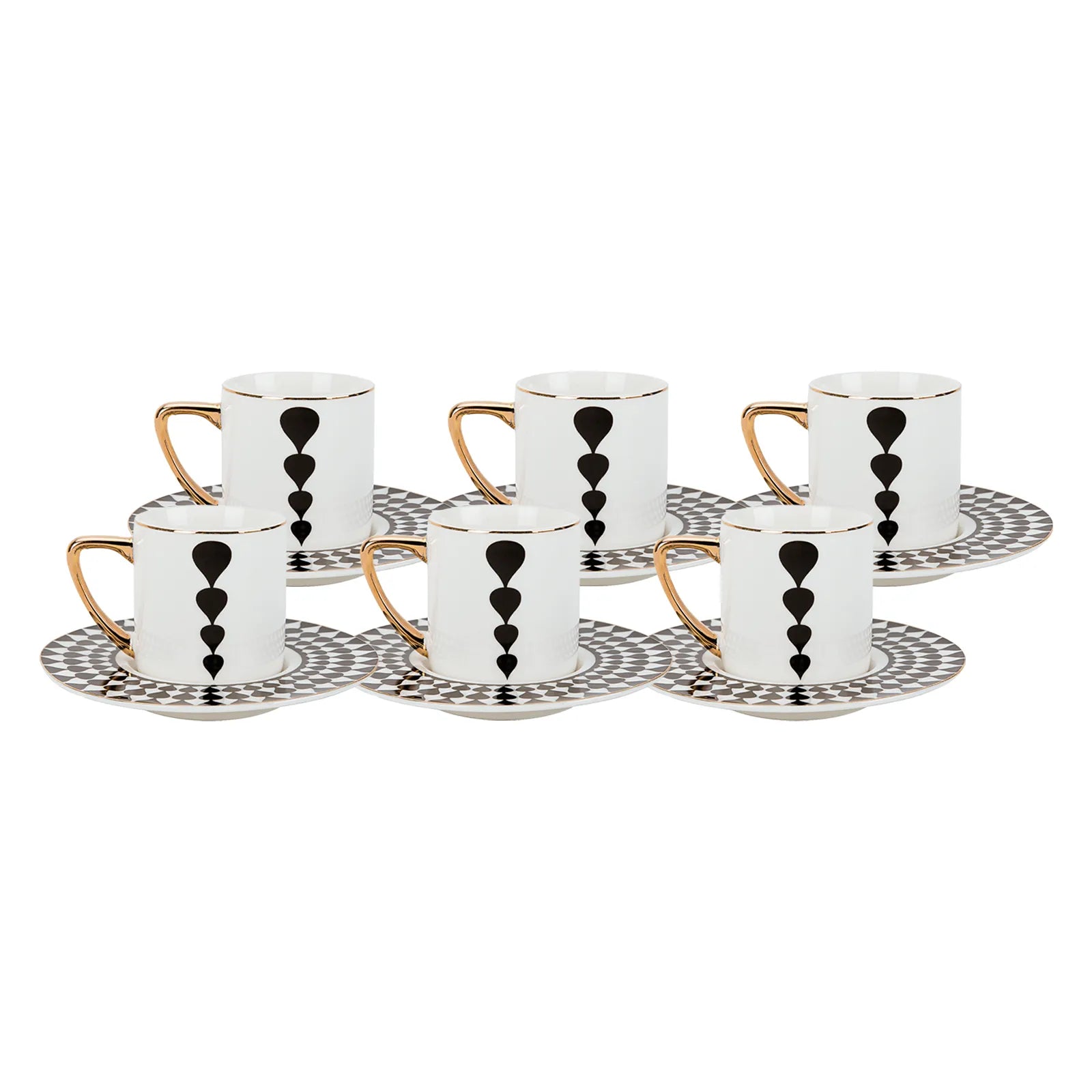 Karaca Black Drop Set Of 6 Coffee Cups 90 Ml 153.01.01.4026 -  Coffee Sets | طقم 6 فناجين قهوة بلاك دروب من كاراجا 90 مل - ebarza Furniture UAE | Shop Modern Furniture in Abu Dhabi & Dubai - مفروشات ايبازرا في الامارات | تسوق اثاث عصري وديكورات مميزة في دبي وابوظبي